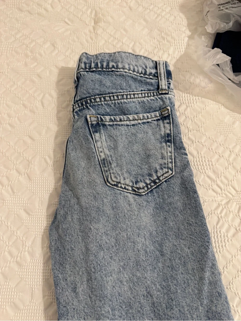 GAP denim girl Light Blue Distressed Wide Leg Jeans